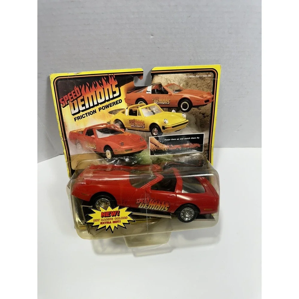 Vintage New Bright Red Corvette Speed Demon 1133 Friction Car Box Damaged‎ RARE